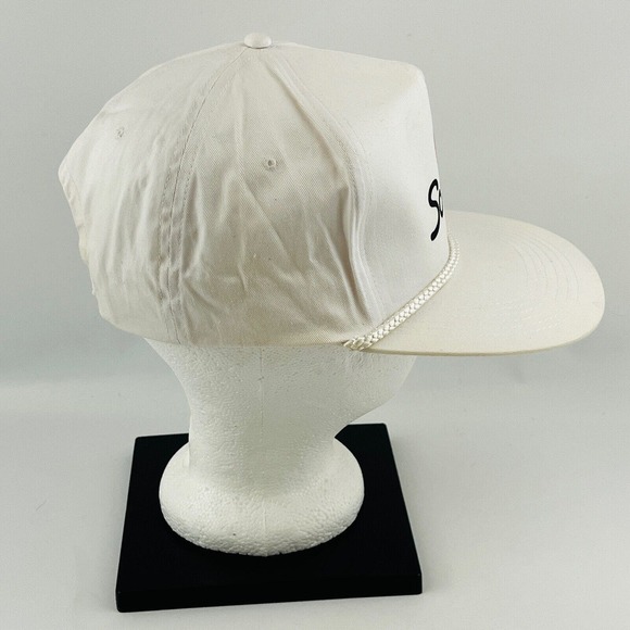 Vintage Scripto Tokai Snapback Hat White Canvas Red Dot Logo Adjustable One Size - Picture 4 of 12
